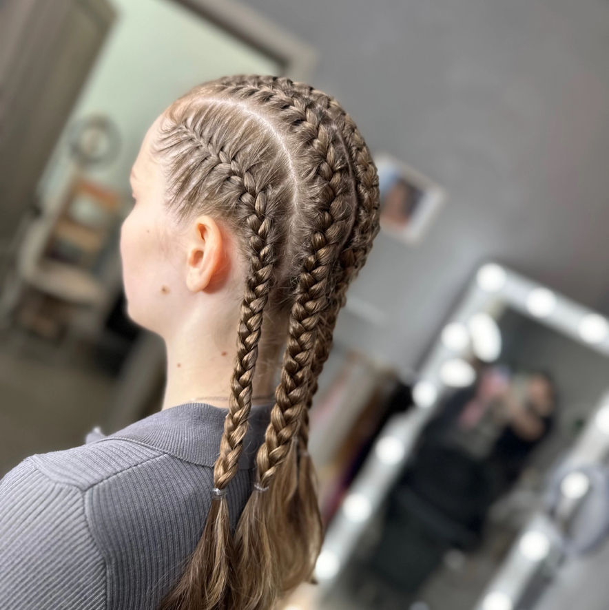 Брейды из своих волос (без материала)