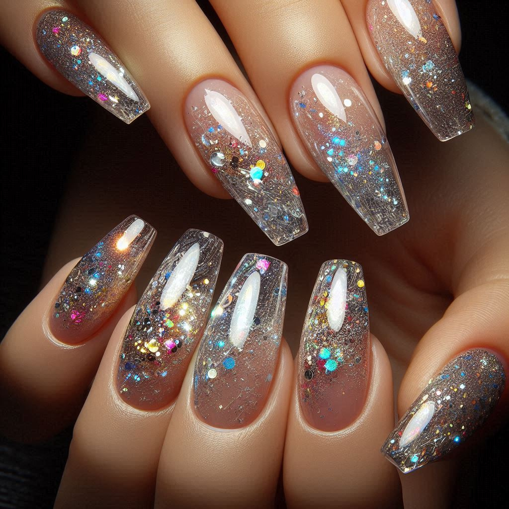 Inbuilt Glitter Acrylic Extension