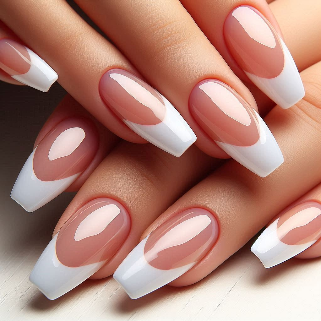 French Acrylic Extension with White Tip