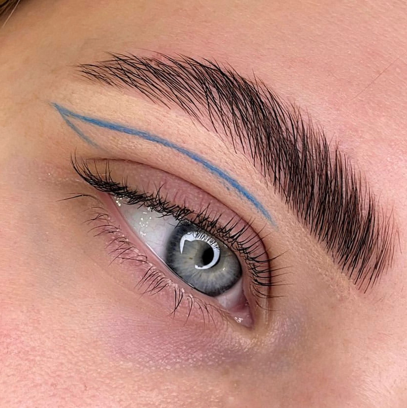 Долговременная укладка бровей+коррекция+окрашивание