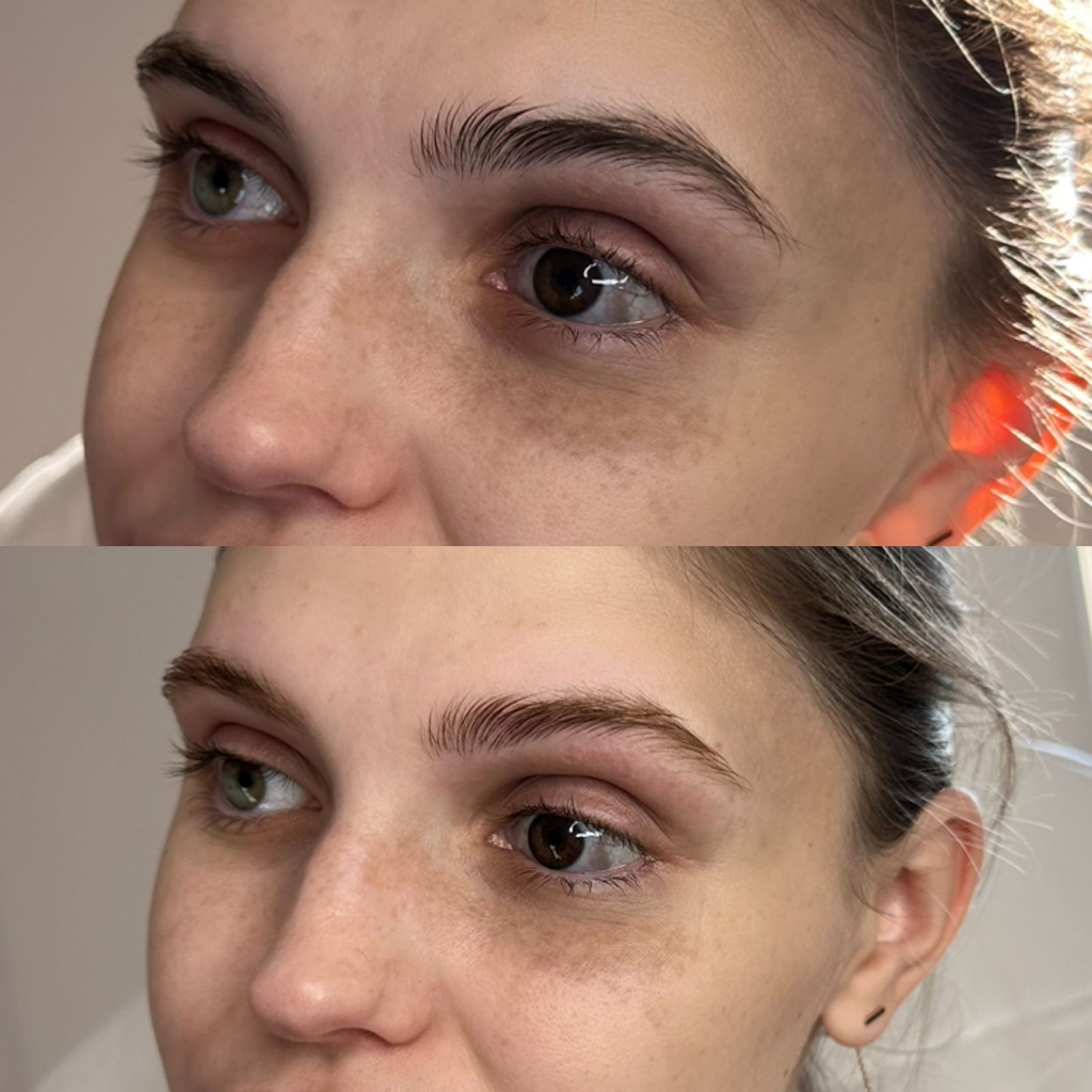 Осветление бровей