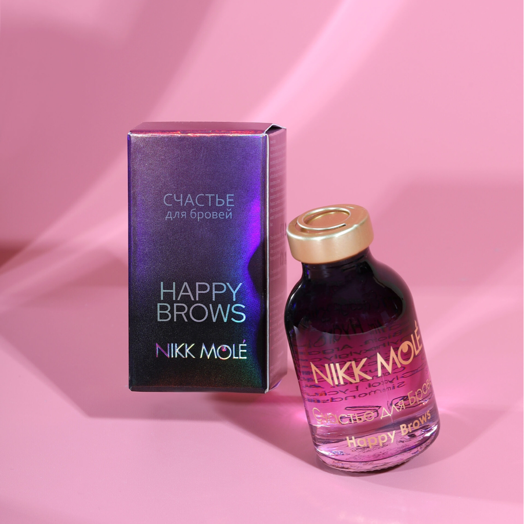 Счастье для бровей  Уникальная формула: восстанавливает, питает, увлажняет, стимулирует рост волосков, придаёт блеск, улучшает стойкость окрашивания,