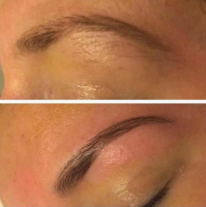 Коррекция бровей воском +окрашивание