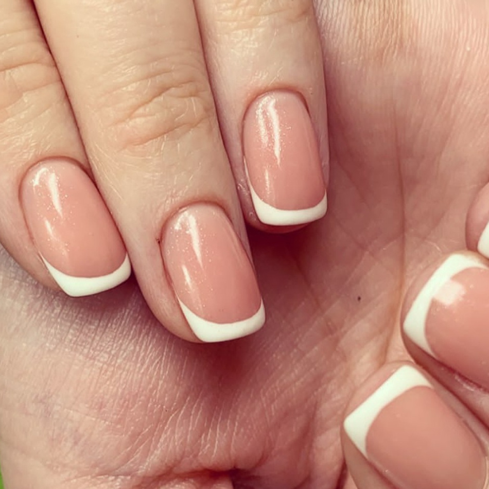 Градиент/френч/блестки/легкий дизайн на все ногти