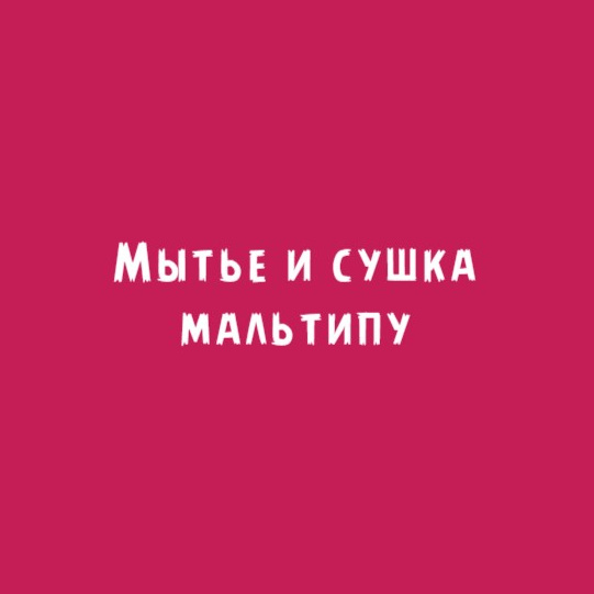 Мальтипу: Мытье и сушка