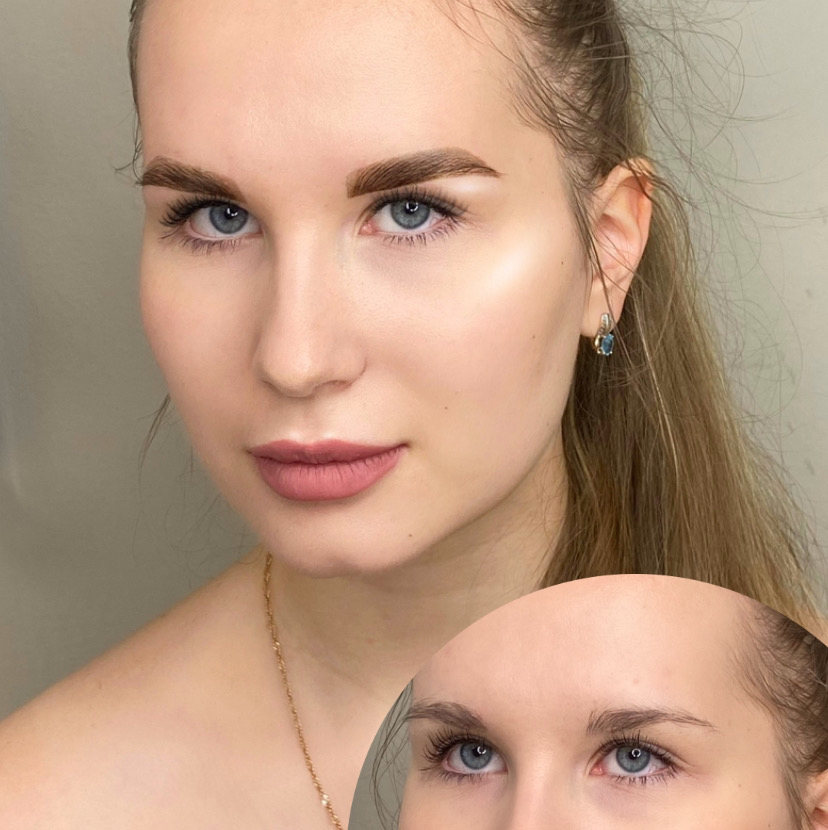 Коррекция + окрашивание бровей