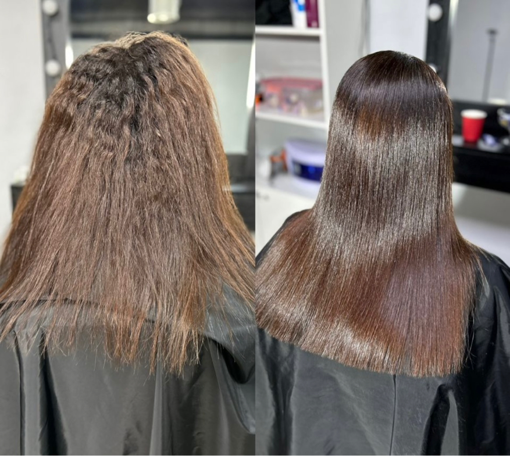 Кератиновое выпрямление волос