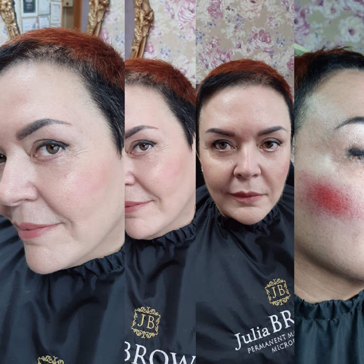 Перманентный макияж румян .