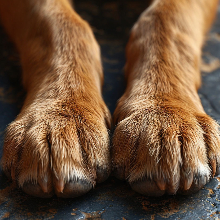 Выбривание шерсти между подушечками лапок
