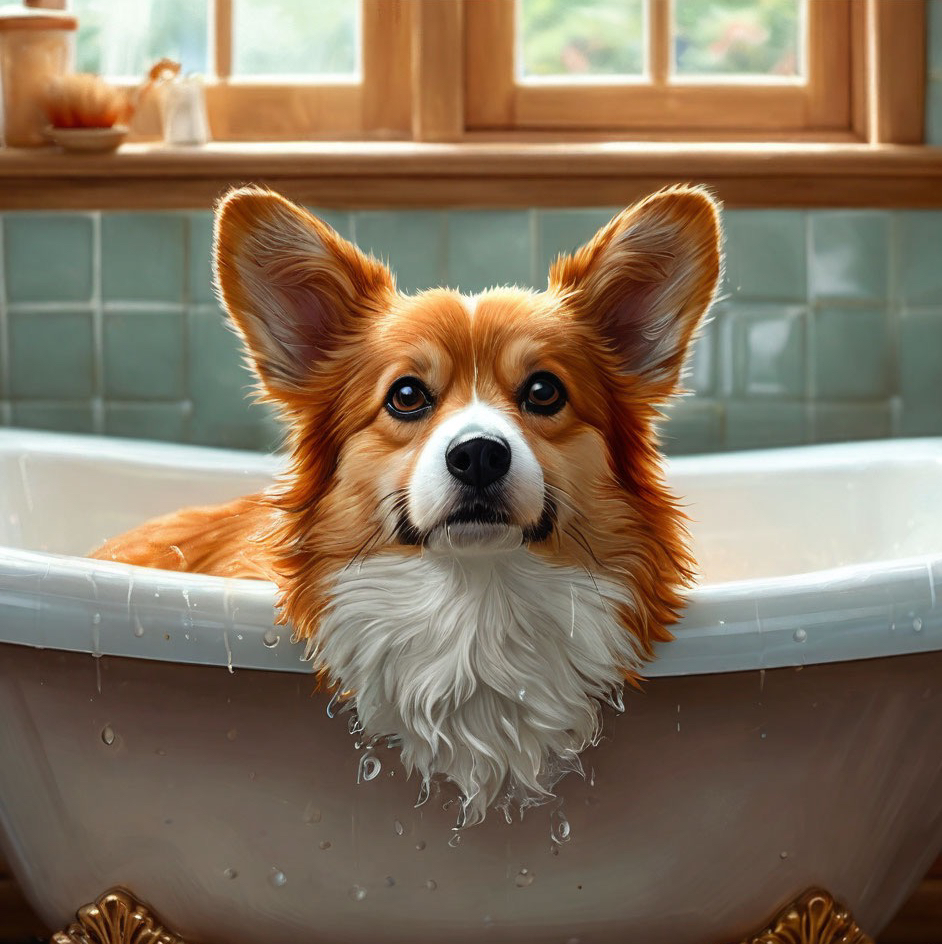 Корги ( мытье )