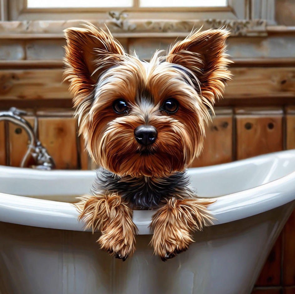 Йоркширский терьер ( мытье )