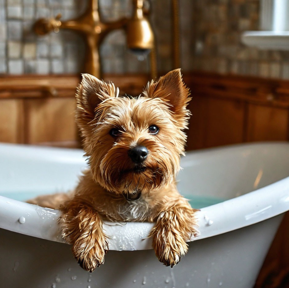 Норвич терьер ( мытье )