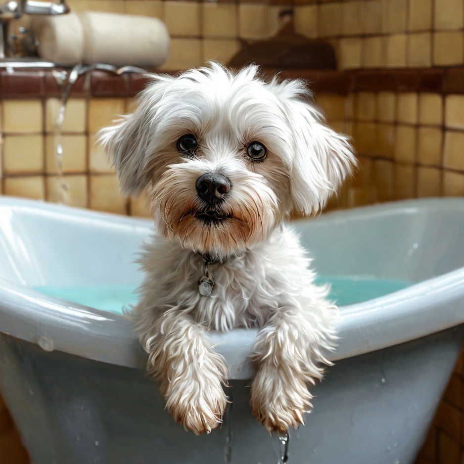 Мальтезе ( мальтийская болонка ) ( мытье )