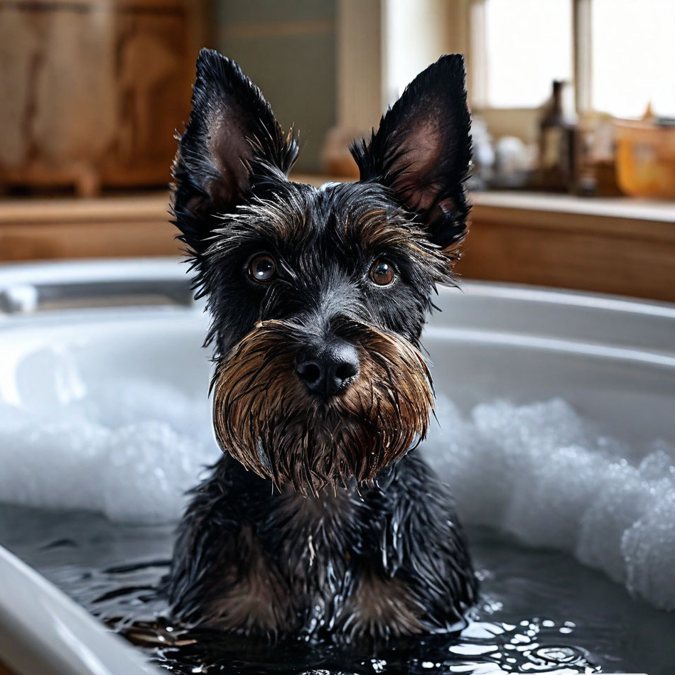 Скотч терьер ( мытье )