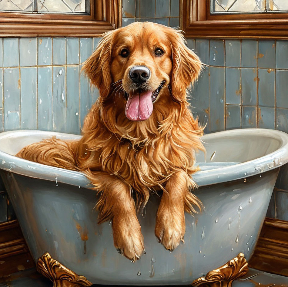 Золотистый ( голден ) ретривер ( мытье )