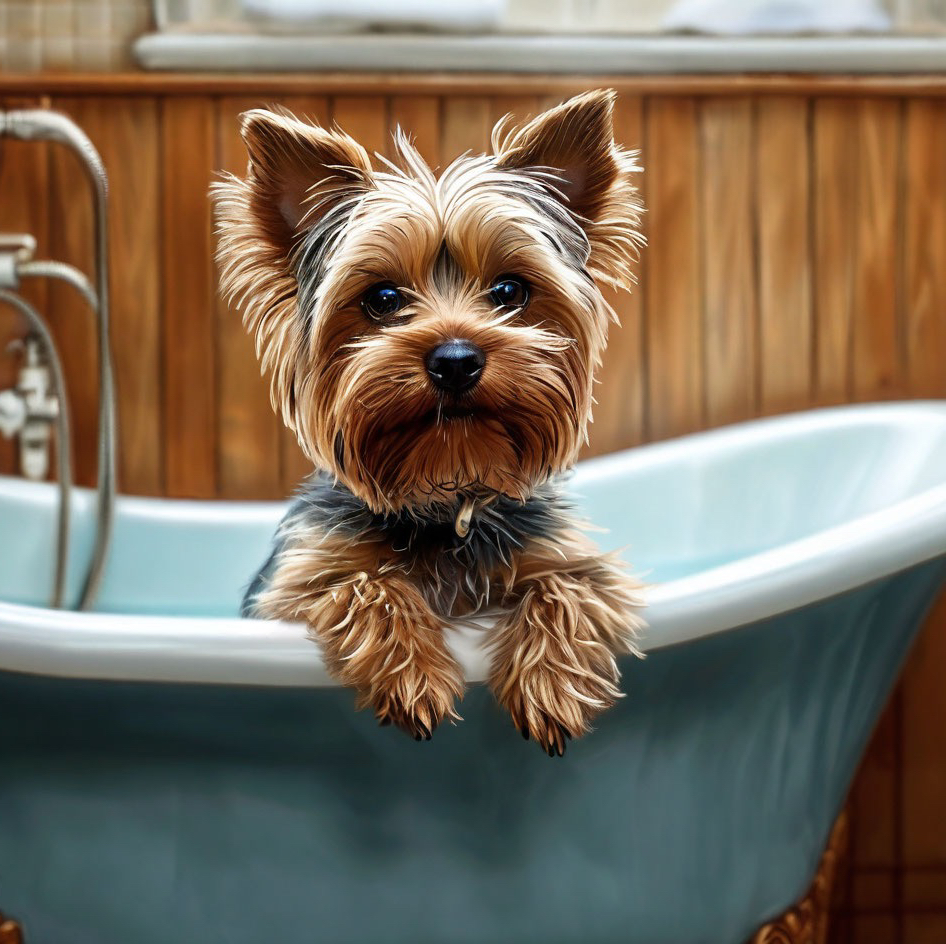 Бивер йоркширский терьер ( мытье )