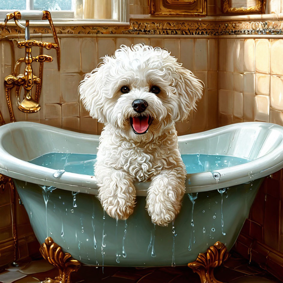 Бишон-фризе ( мытье )