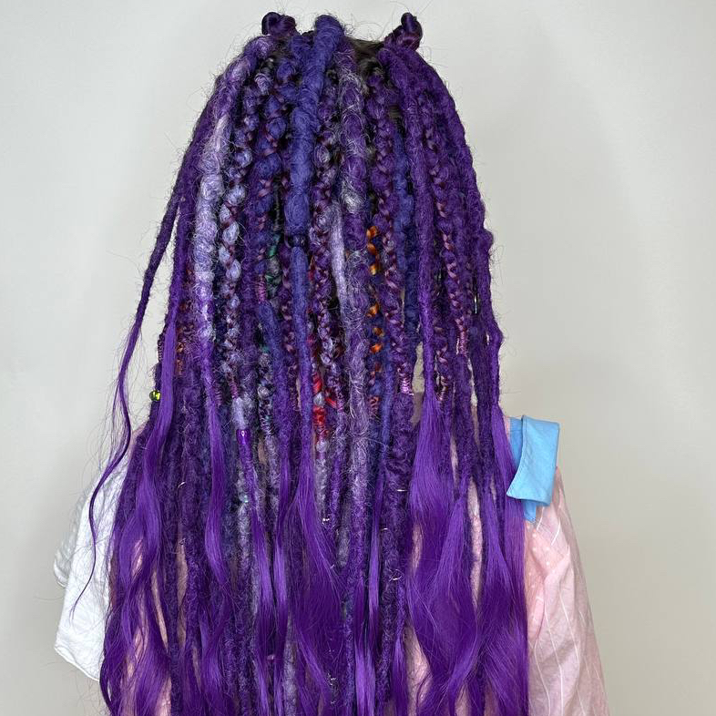 Изготовление и вплетение комплекта полых дредов с локонами (25-35 шт)