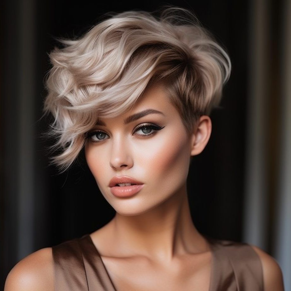 Сложное окрашивание в технике -короткие волосы-