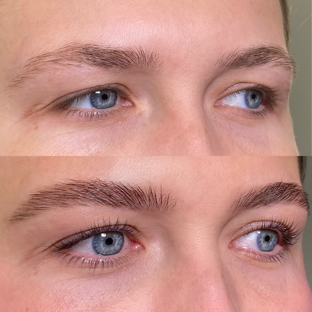 Коррекция и окрашивание + ламинирование ресниц