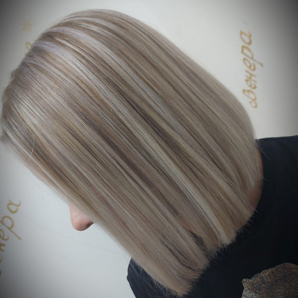 Мелирование средних волос (длина волос до плеч)