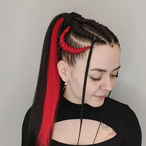 Брейды в хвост/шишки. 8 шт