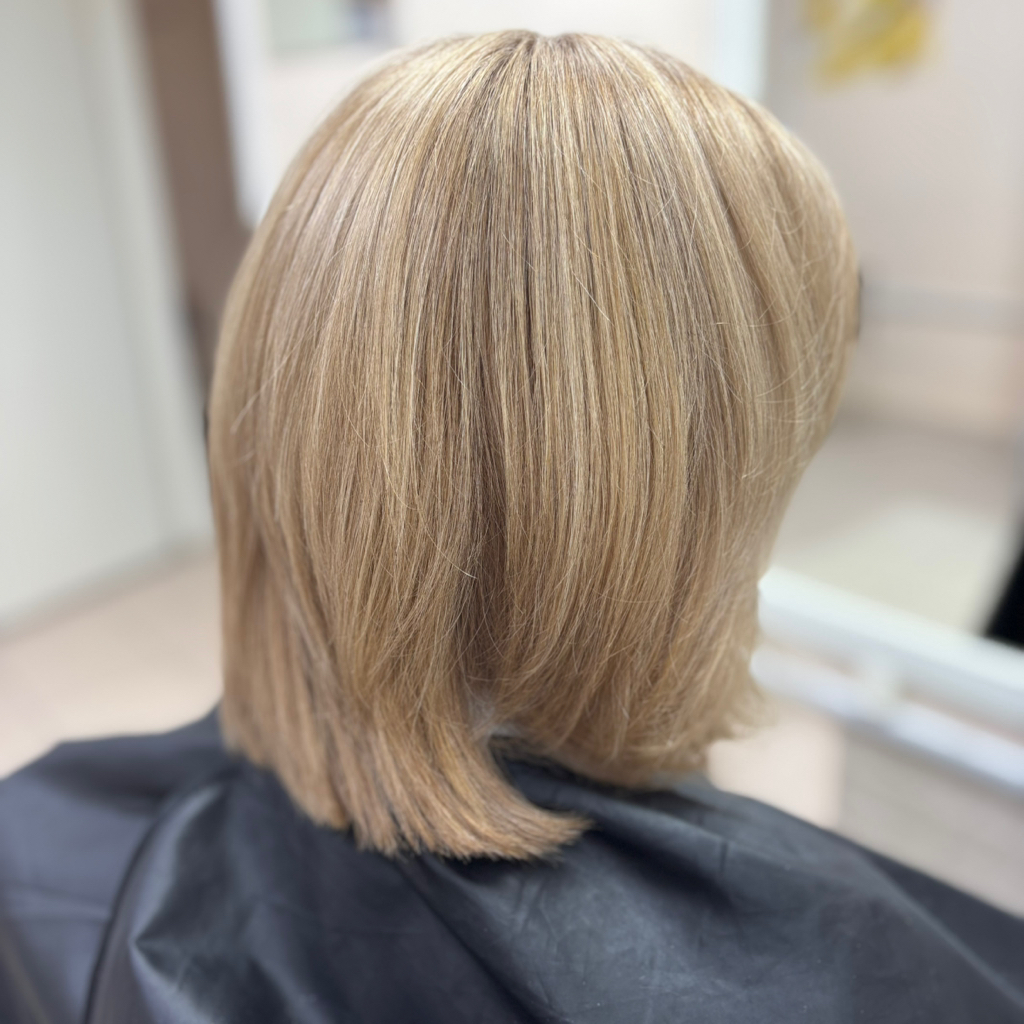 Мелирование до 50% блонда до плеча