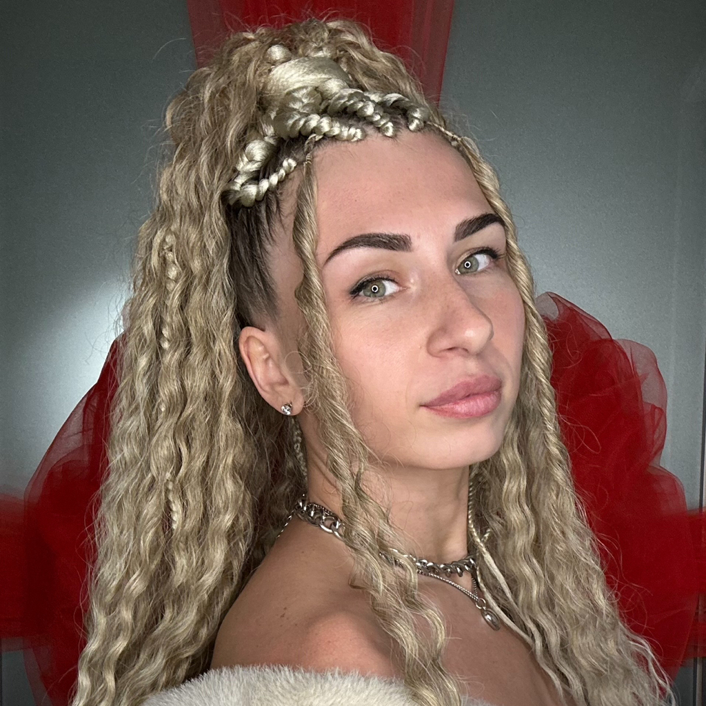 Брейды в кудрявый хвост