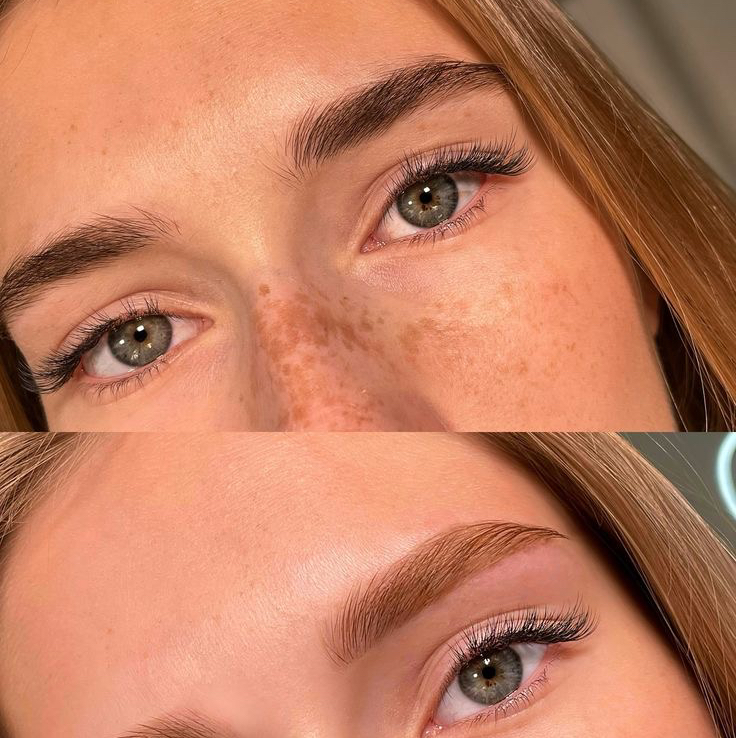 Легкое осветление бровей + тонирование + коррекция