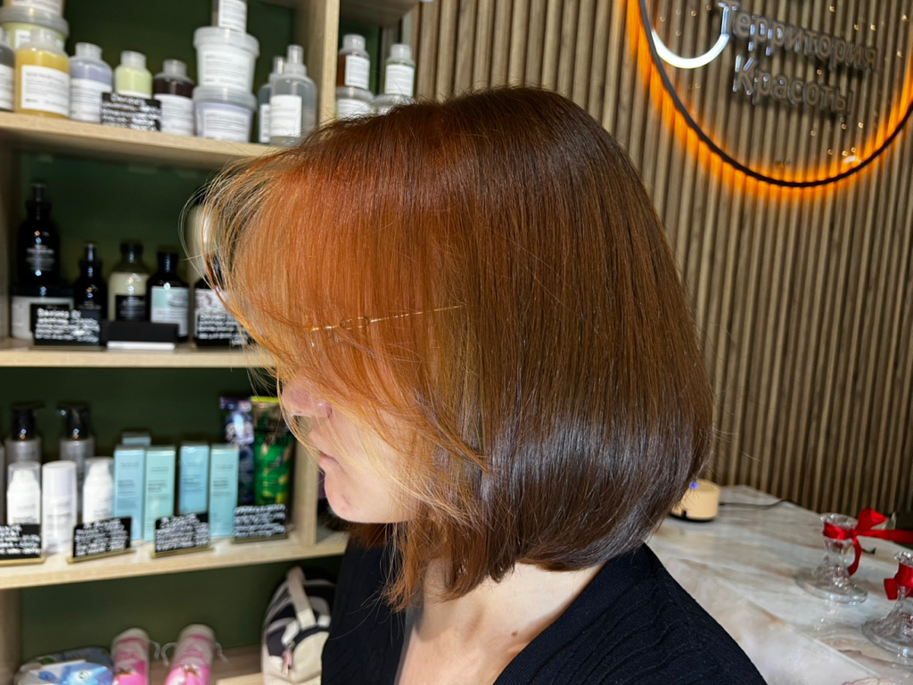 Окрашивание в один тон Davines (волосы до плеч)