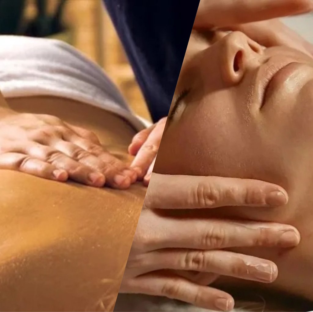 1+1 CLASSIC: Массаж тела классический +массаж лица косметический