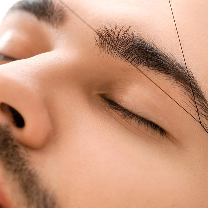 Мужская коррекция бровей + окрашивание