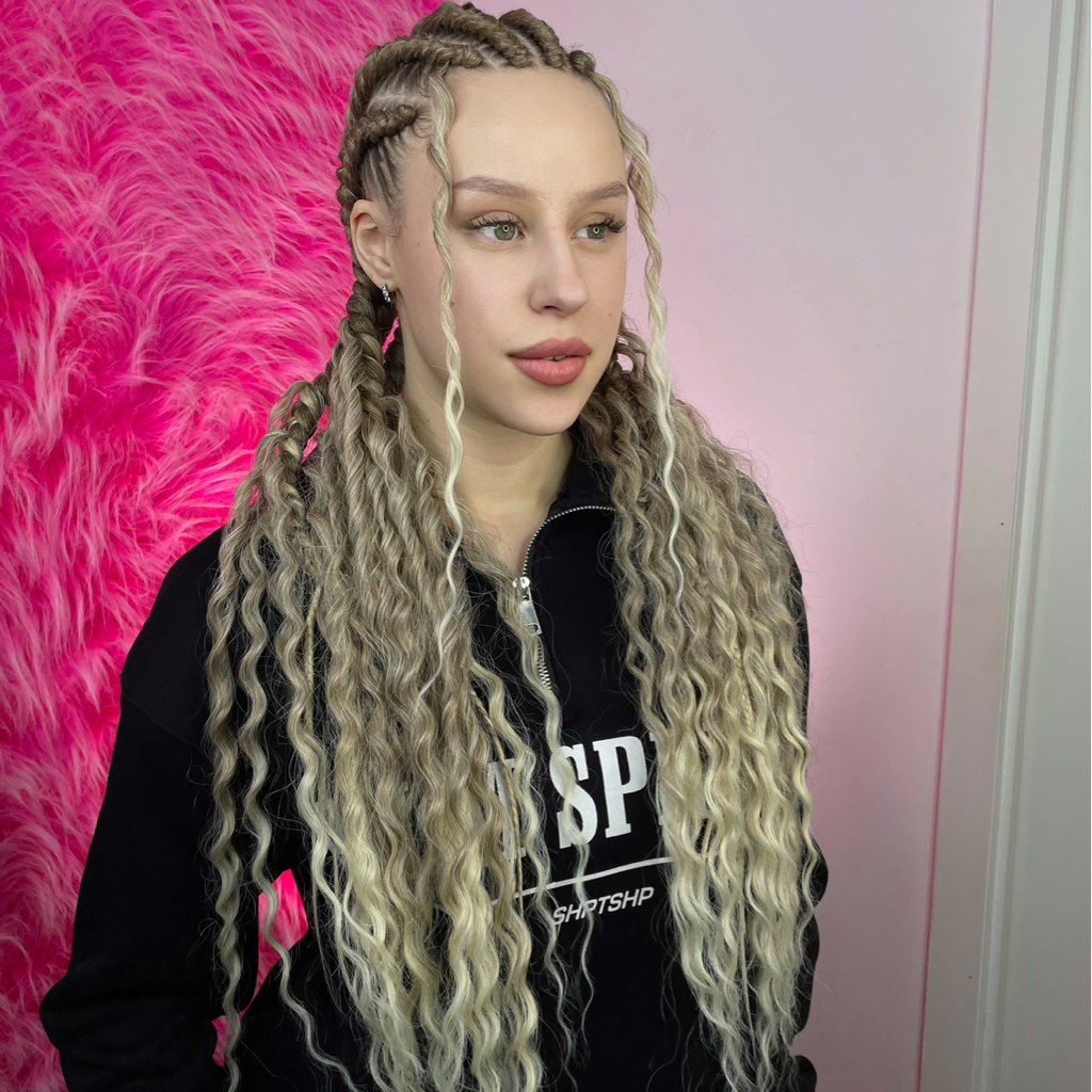 Брейды по голове. С кудрями