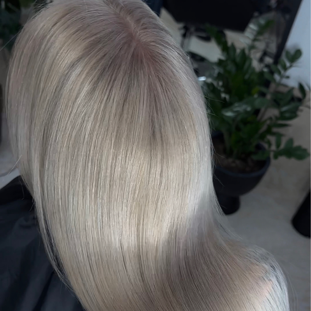 Осветление корней пудрой+тон по всей длине