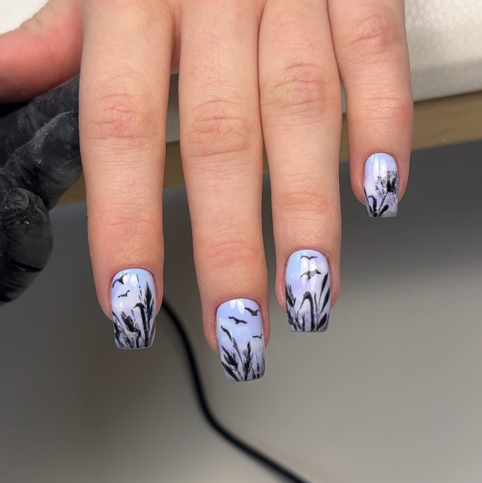 Гель-лак + дизайн на все пальцы