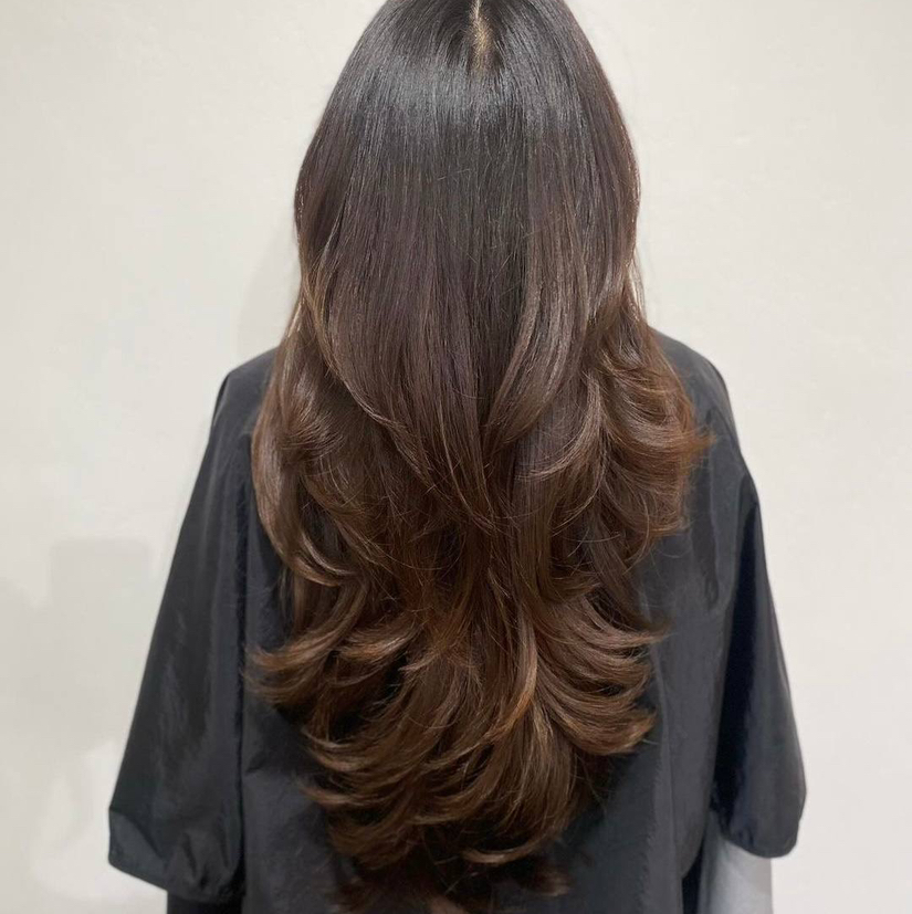 женская стрижка (очень длинные волосы)