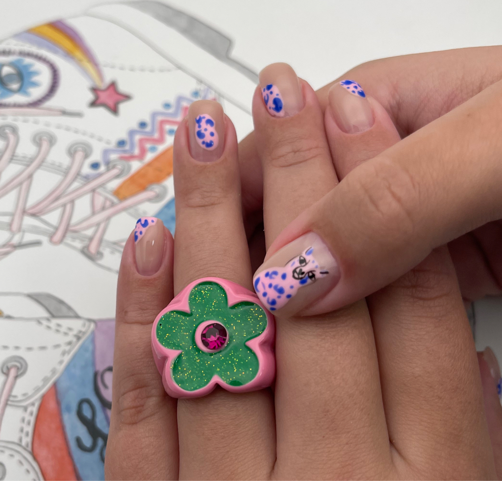 Комбинированный маникюр + покрытие гель-лак + дизайн