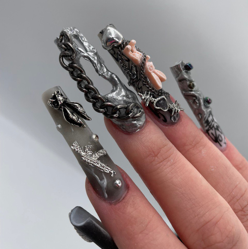 OMG NAILS Снятие +наращивание длинных ногтей с креативным дизайном/ формой