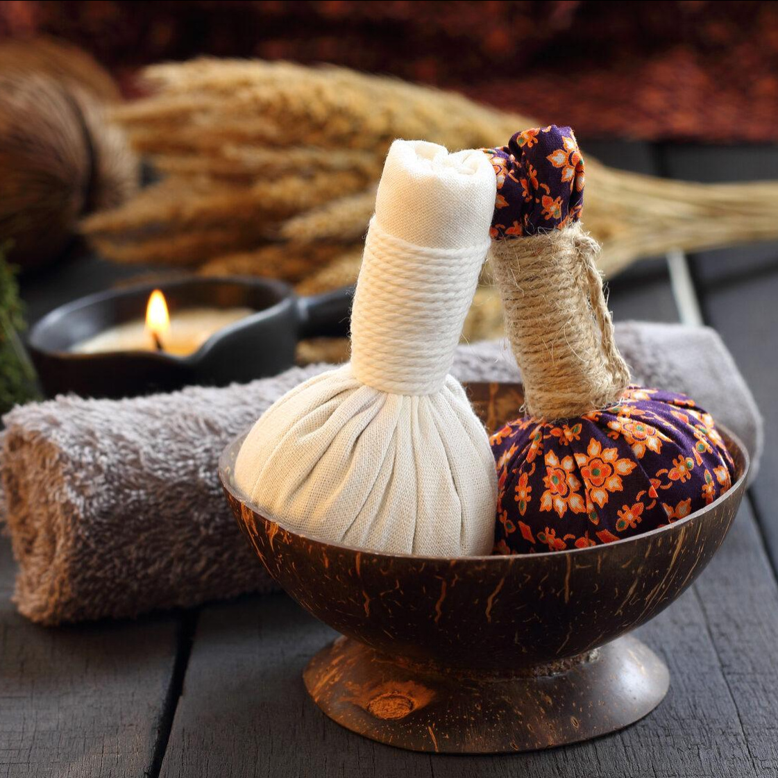 Фитомассаж «Тай-Дзи» горячими мешочками со сборами лечебных трав FP