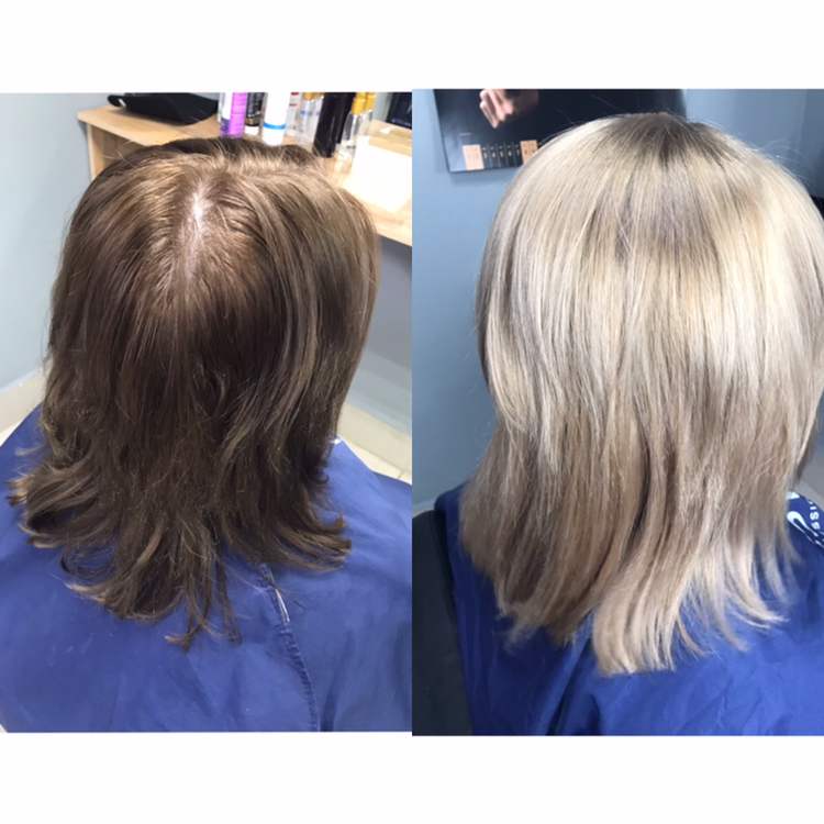 Сложное окрашивание волос (выход из чёрного, Airtouch на тёмные волосы, из русого цвета в блонд , исправление чужого окрашивания)длина по плечи