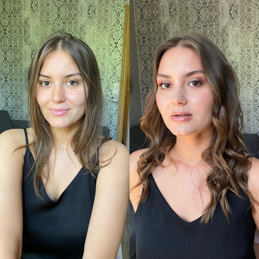 Макияж + легкие локоны