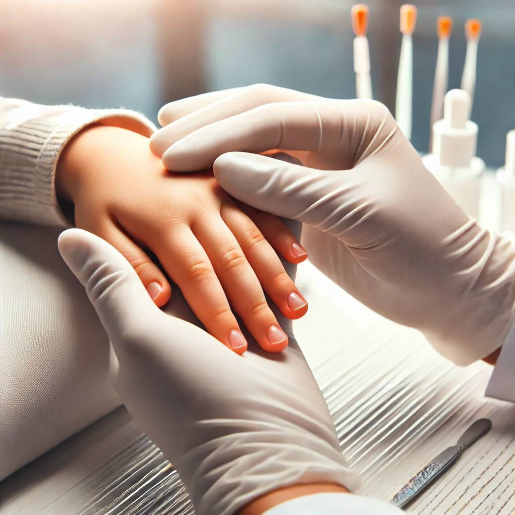 детский гигиенический маникюр + покрытие обычным лаком