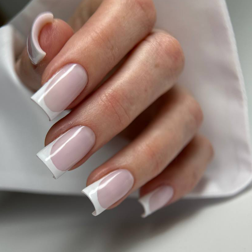 Восстановление архитектуры+френч (Снятие, маникюр, восстановление архитектуры всех ногтей, френч)