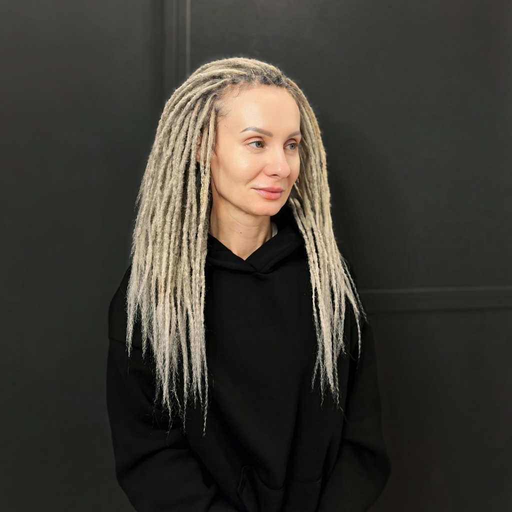 Натуральные дреды на всю голову (тонкие)