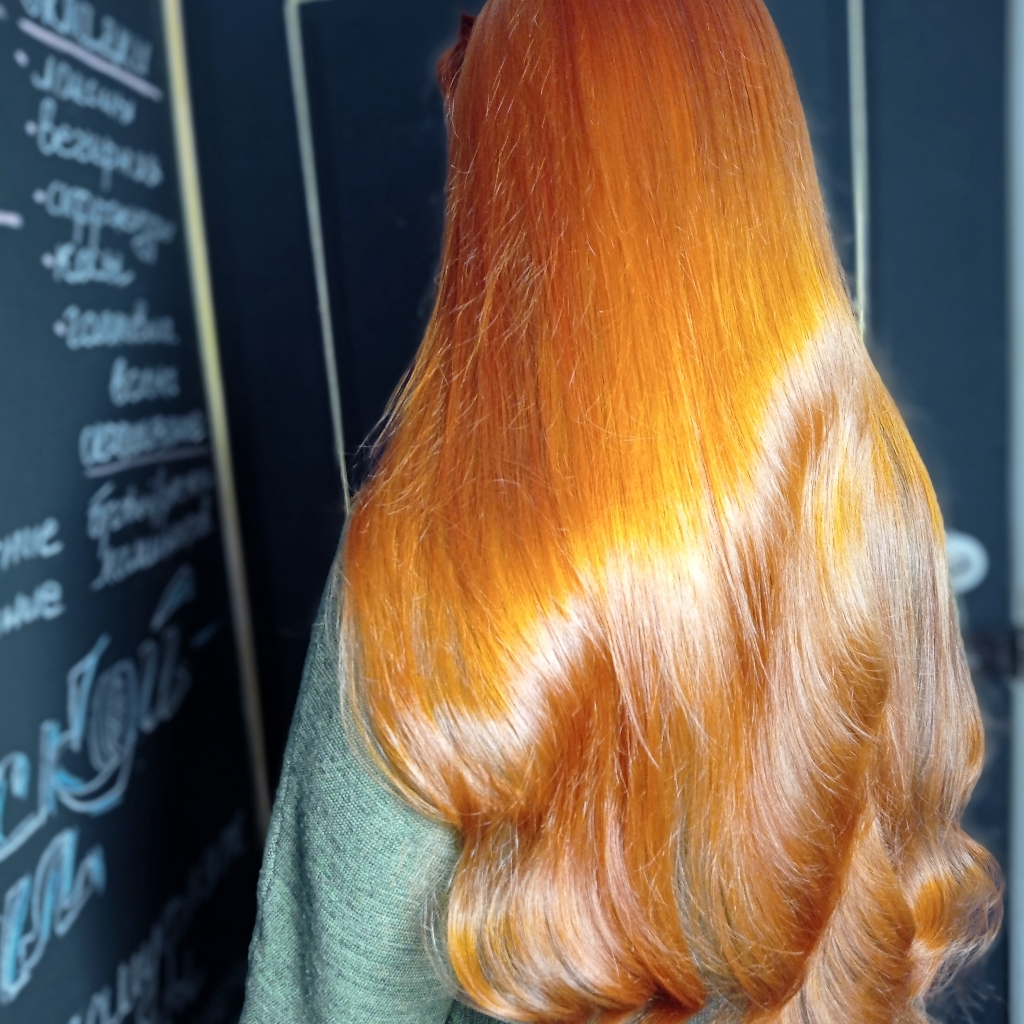 Окрашивание в один тон длинные волосы