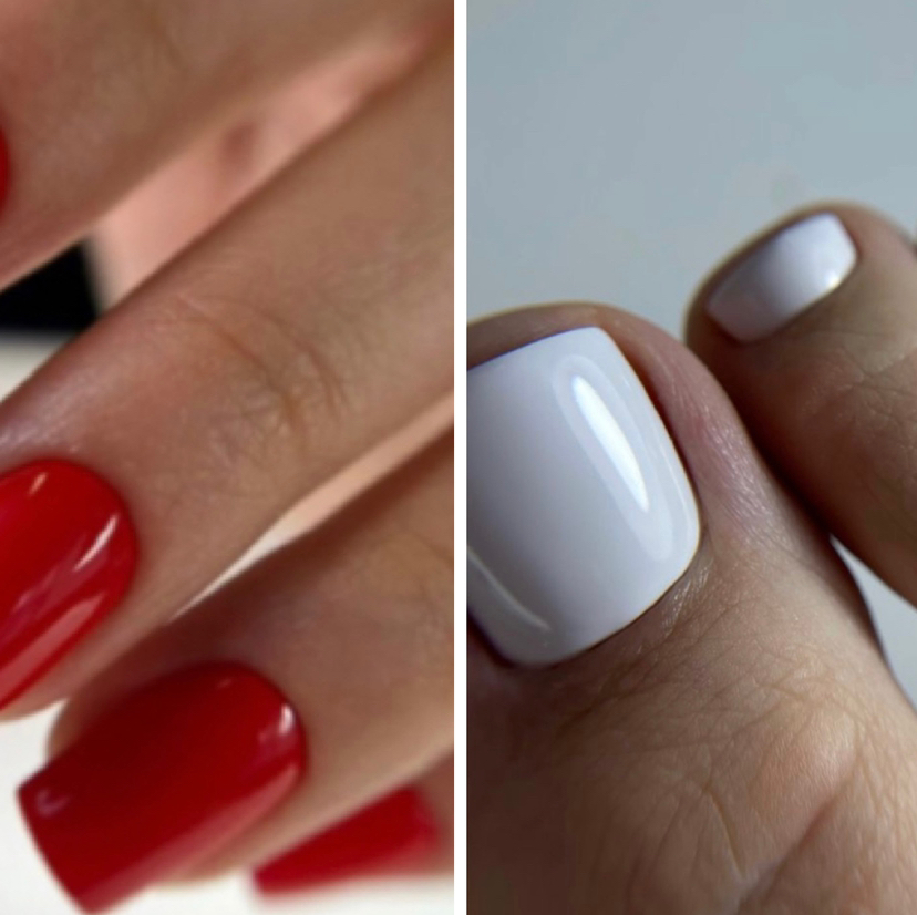 2 КОМПЛЕКСА !!! Маникюр с покрытием гель-лак + Педикюр полная обработка со стопами и покрытием гель-лак