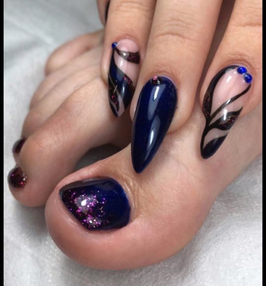 Обработка пальцев ног с покрытием гель лак