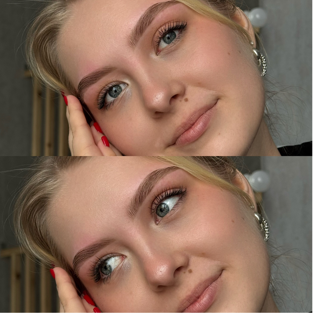 Коррекция + окрашивание бровей краской