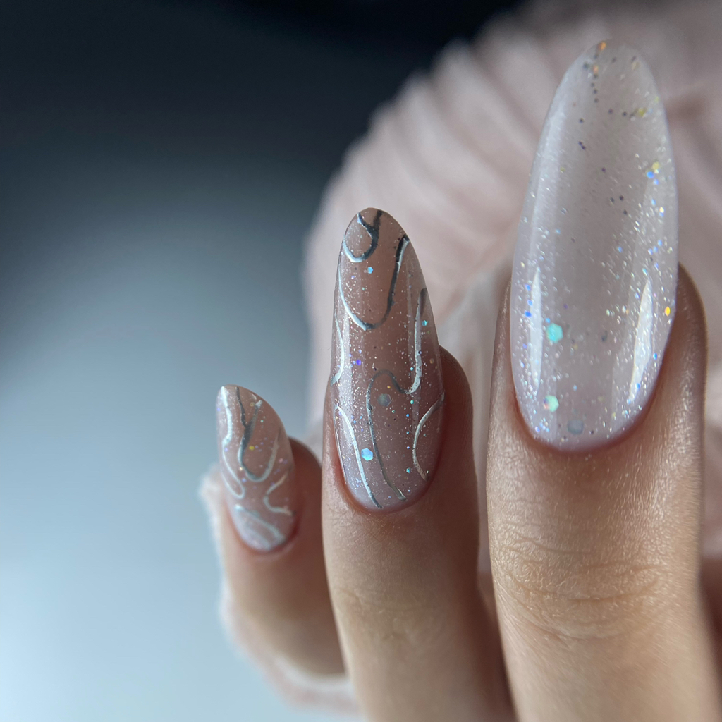 Extension d’ongles avec du gel+semi permanent/Нарощування гель+покриття гель лак
