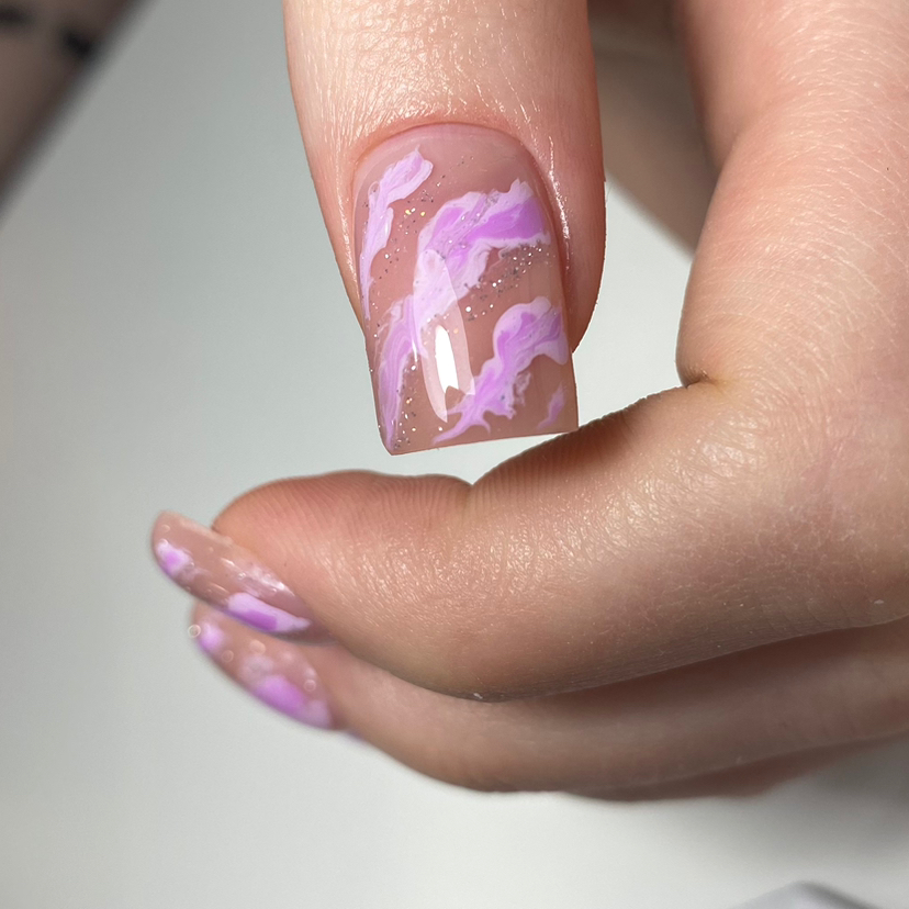 Комбинированный маникюр + покрытие с укреплением гелем